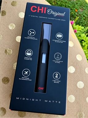 CHI Original Digital Ceramic 1" Flat Iron LCD Heat Settings Auto Shut-Off ~NIB